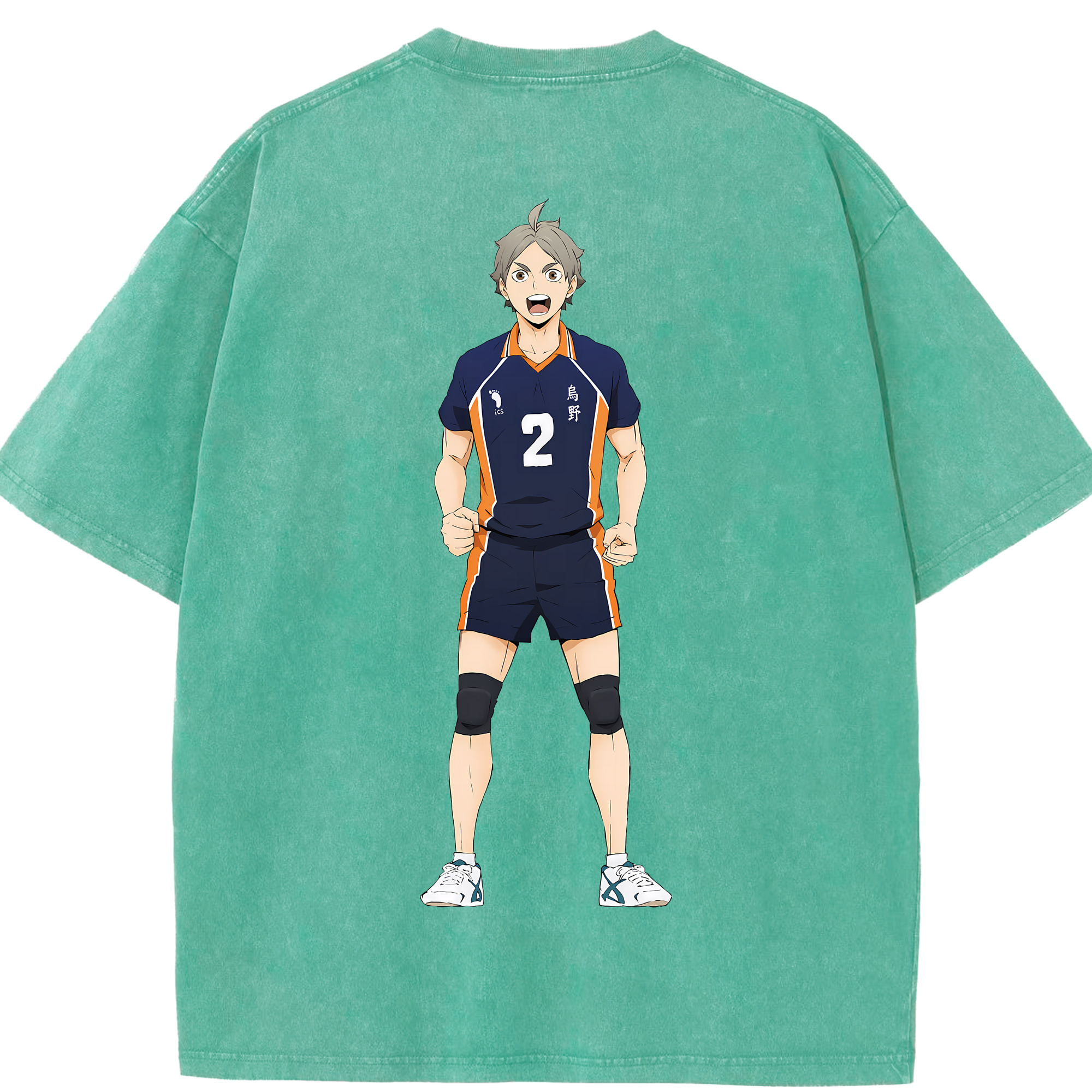 （画像用） ハイキュー!! Haikyu!! 綿100% ヴィンテージ風 半袖Tシャツ（背面プリント）